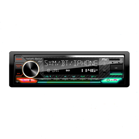 新款12V可拆卸车载MP3播放器蓝牙免提七彩流光灯光FM收音带遥控器